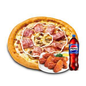 (미스터피자) 포테이토M+핫윙8+콜라1.25L
