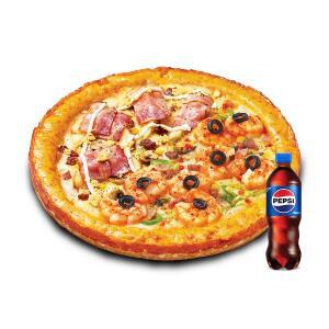 (미스터피자) 하프앤하프M+콜라500ML
