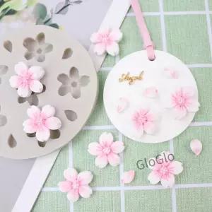 1Pc 6 구멍 체리 꽃 실리콘 금형 설탕 초콜릿 작은 Diy 케이크 웨딩 장식 도구