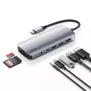 [벨킨] 7in1 C타입 멀티 허브 100W 충전 4K 60Hz AVC009fq 맥북 M4 윈도우 노트북 아이패드 호환