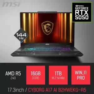 ⓒ MSI 사이보그 A17 AI B2HWEKG-R5 16GB 1TB WIN11 / 17인치 캐드 편집 포토샵 고성능 게이밍 노트북