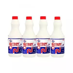 유한락스 싱크대 배수구클리너 펑크린 1L, 4개