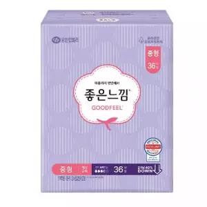 좋은느낌 생리대 오리지널 맥시슬림 중형 36매 X 2팩
