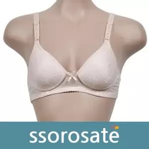 은은한 플라워패턴 노와이어 메쉬 A컵 인견브라0047wv