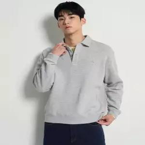[국내정품] 빈폴 BEANPOLE 솔리드 칼라넥 스웨트 셔츠 라이트 그레이 BC6141C542