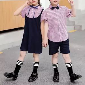핑크 체크 하복 교복세트 유치원 어린이집 합창단.