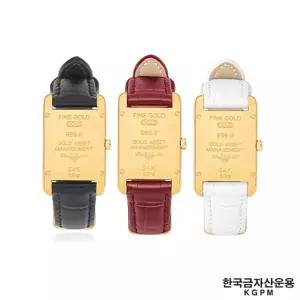 [5만원 SALE] [한국금자산운용] 24K 타임골드 소가죽 팔찌(블랙 레드 화이트 중 택1)