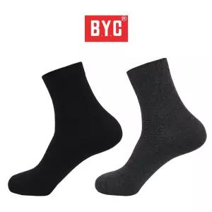BYC 남성용 골지 중목양말 10켤레 남자 신사정장양말 무지검정 면양말