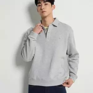 빈폴 멘 솔리드 칼라넥 스웨트 셔츠 라이트 그레이 BC6141C542 5890066