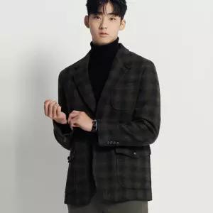 빈폴 멘 해리스 트위드 옴브레 체크 재킷 그린 BC5911C13M 5580545