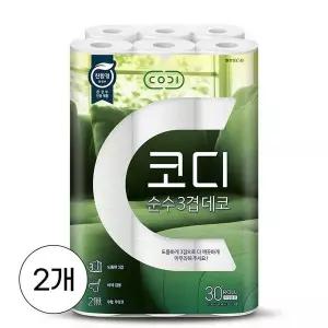 [하프클럽/셀러허브]코디 순수데코 3겹 30Mx30롤x2개