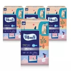 [하프클럽/셀러허브]잘풀리는집 리얼실키 미용티슈 250매 3입 4개