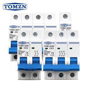 TOMZN AC MCB TOB1-63H C 커브 230/400V~ 50/60Hz 미니 서킷 브레이커 1P 2P 3P 4P 3A 6A 10A 20A 25A 40A
