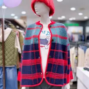 [베네통]체크 자카드 니트 가디건(BAKCA8561)_DG