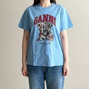 가니 MUST IT_GANNI 호랑이 반팔티 블루 T4007 745