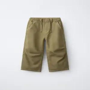 국내배송 ZARA 자라 캔버스 와이드 레그 팬츠 카키 7446922505 7446922 2116158