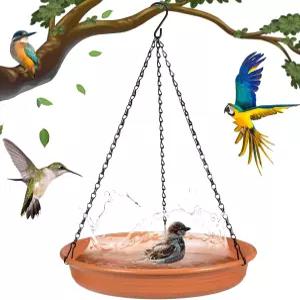 카고인 행잉 새 목욕통 먹이 트레이 - 야외 야생동물 먹이통 야생조류 정원 파티오 뒷마당 장식을 위한