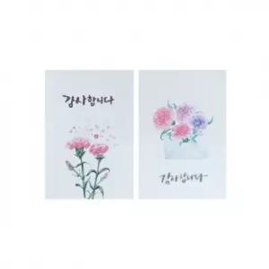 카네이션 감사합니다 봉투 직사각 (5매) 스티커 2종
