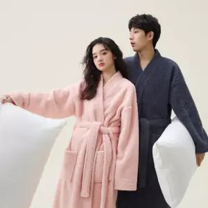 블랑 극세사 호텔 샤워가운 블랑 여성 남성 골프 목욕가운