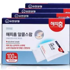 해피홈 소독용 알콜스왑(알콜솜) 100매입 4개