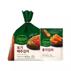 [셀러허브]비비고 포기배추김치 5kg x1개+총각김치 400g x1개 (S50801571)