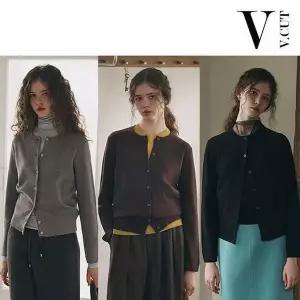 [브이컷][인기 신상!] 브이컷 26FW 하프 밀라노 배색 가디건 3종