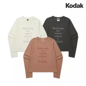 [코닥어패럴] 레터링 롱 슬리브 티셔츠 우먼 (3 COLOR)
