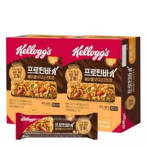 켈로그 프로틴바K 헤이즐넛 다크초코 40g 12개입 2개