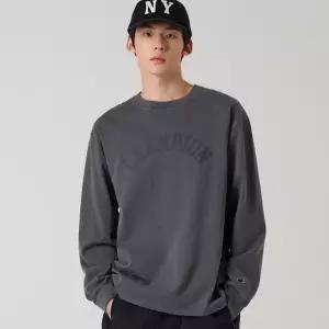 [백화점정품] 챔피온 아치 로고 루즈핏 가먼트다잉 롱슬리브 티셔츠 Charcoal