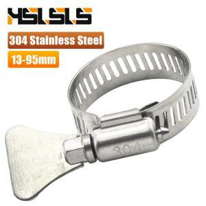 HSLSLS 2-10pcs 웜 기어 호스 클램프 6-95mm 조정 가능 키 클립 물 파이프 용 스테인레스 스틸 자동차 기계