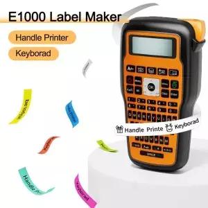 E1000 PRO 라벨 메이커 프린터 TZ231 테이프 QWERTY 키보드 기호 산업용 열 수축 튜브와 함께 작동