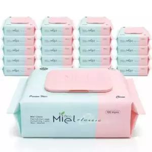[행필품]미엘 클래식 캡형 100매 20팩 물티슈 평량 50g 도톰 대용량