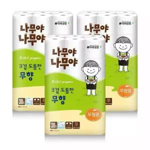 나무야나무야 3겹 도톰한 무향, 30m, 30롤, 3개