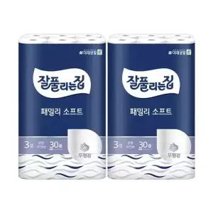 잘풀리는집 3겹 패밀리소프트, 27m, 30롤, 2개