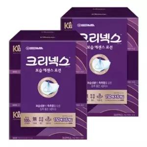 크리넥스 보습에센스 로션 3겹 미용티슈 150매x3입x2팩 피부보습 대용량티슈 가정용티슈 보습에센스 도톰한