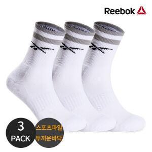 [리복] 남성 스포츠파일 넥 투링글 로고 중목양말 3P_GY