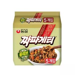 농심 올리브 짜파게티 봉지라면 140g 5개입 8팩 멀티팩