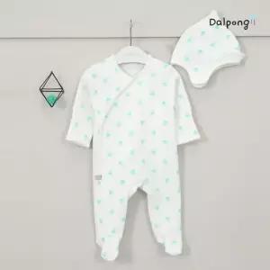 [달퐁]달퐁 민트튤립 신생아 우주복 모자 세트