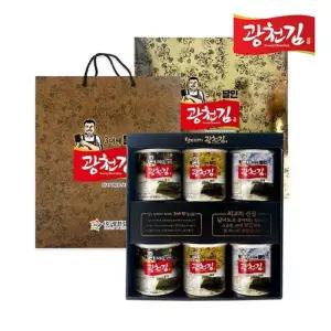 달인 광천김 선물세트 6호 (재래김캔 30g*2+파래김캔 30g*2+돌김캔 30g*2)