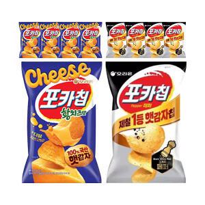오리온 포카칩 황치즈 60g, 5개 + 포카칩 트리플페퍼 60g, 5개