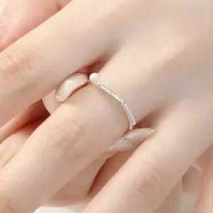 비쥬홀릭 실버925 백금도금 진주 큐빅 은반지 실버반