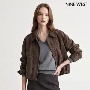 나인웨스트 정상가 199000원 | 스웨이드 카라넥 블루종 긴팔 자켓 NIDCJK007)