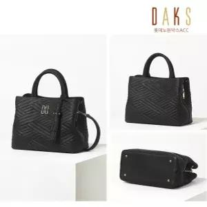 [백화점 홈쇼핑 정품] DAKS ACC [선물포장] 블랙 칼라일 가죽 스몰 토트백 DCBA2E366