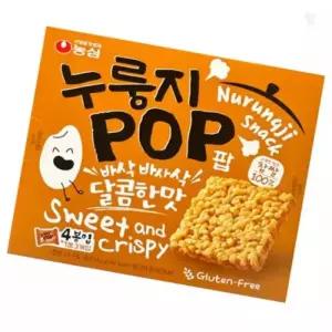 올팩트 누룽지 스낵 농심 누룽지팝 달콤한맛 142g 8개