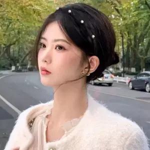 심플 깔끔한 여자 데일리 진주 포인트 데일리 머리띠