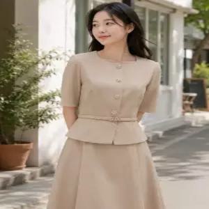 여성 가을 상견례 결혼식 하객 정장 원피스 26SS 페플럼 드레스 1종