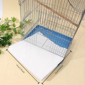 100PCS 일회용 새장 패드 종이, 흡수성 부직포, 앵무새 케이지 섀시, 거름 청소 Pape