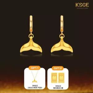 24K 순금 럭키테일 원터치 귀걸이