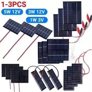 5W 5V/12V 1W 3V 미니 태양광 패널 폴리실리콘 에폭시 모듈 조명 셀 배터리 충전기 3-12V 충전용