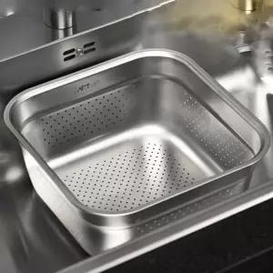 키친아트 스텐 설거지통 싱크대 식기 타공 보관통 8L